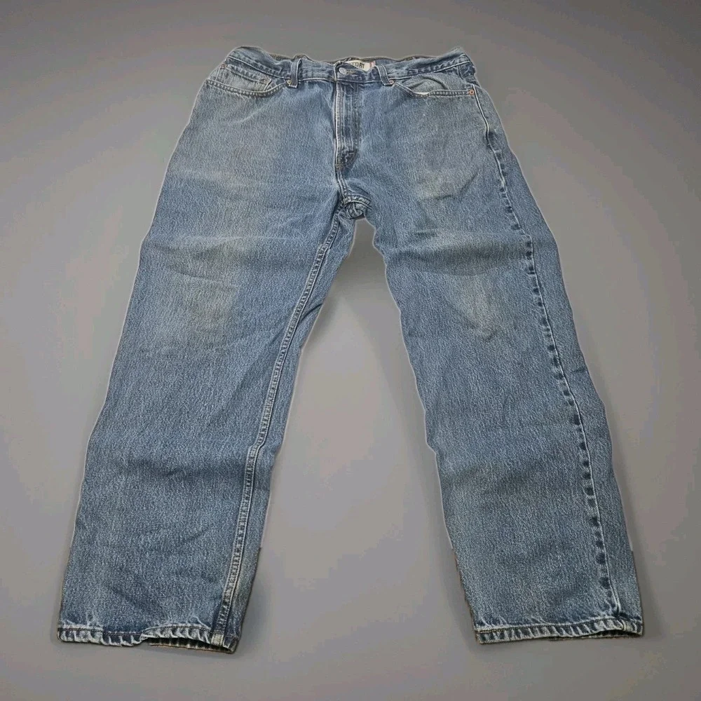 Levis 550 Jeans Mens 38x30 Light Wash Relaxed Fit Straight Leg Cotton Denim Work